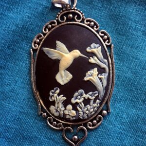 Small Hummingbird Cameo Necklace