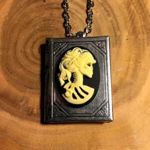 Lady Lolita Cameo Book Locket Necklace