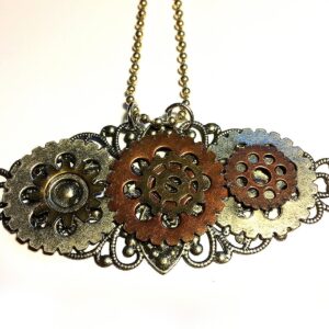 Steampunk Layered Gears Necklace Jewelry