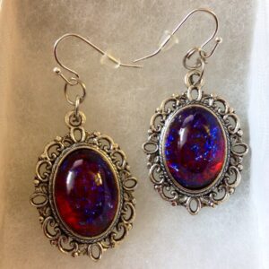 Fire Opal // Dragons Breath// Nebula Earrings // Wiccan Earrings // Dragons Breath Earrings