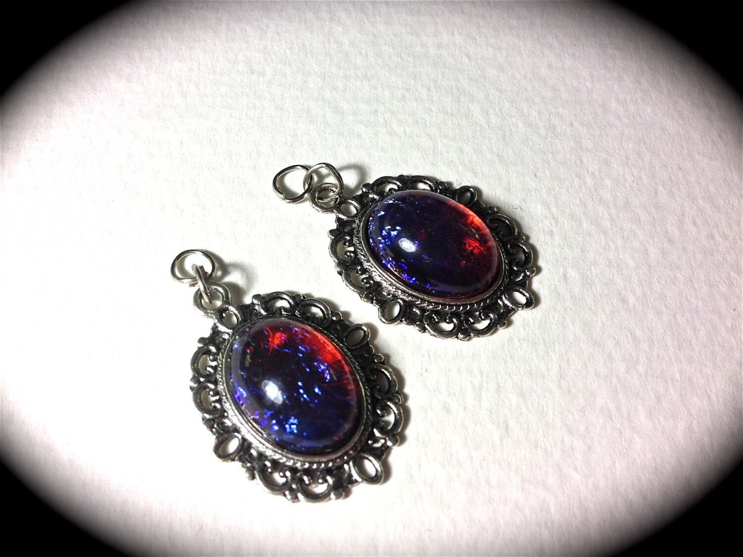 Fire Opal // Dragons Breath// Nebula Earrings // Wiccan Earrings // Dragons Breath Earrings - Image 2