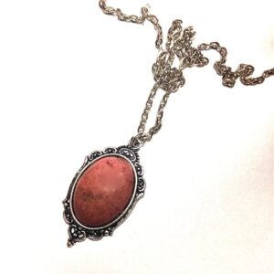 Rhodonite Crystal Necklace // Rhodonite Pendant // Crystal Healing // Rhodonite Gemstone