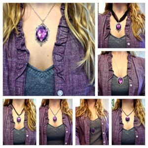 Amethyst jewel necklace // Purple jewel necklace // Purple cabochon necklace // Purple gemstone necklace