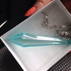 Large Teal Chandelier Prism Necklace