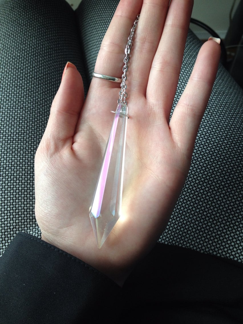 Glass Prism Necklace // Chandelier Necklace // Icicle necklace - Image 3