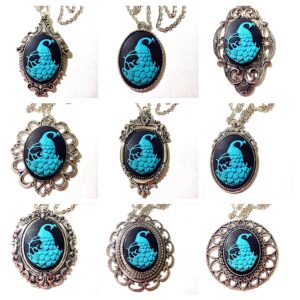Peacock Cameo Necklace