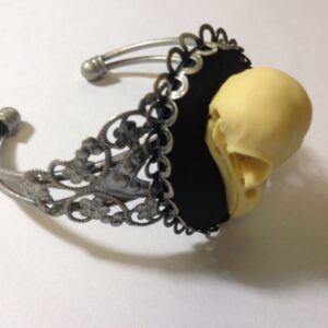 Raven skull cameo bracelet