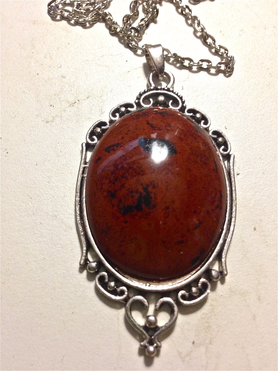 Mahogany Obsidian Gemstone Crystal Pendant Necklace - Image 3