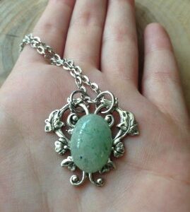 Aventurine Necklace // Aventurine Filigree Necklace // Aventurine Pendant // Aventurine Gemstone