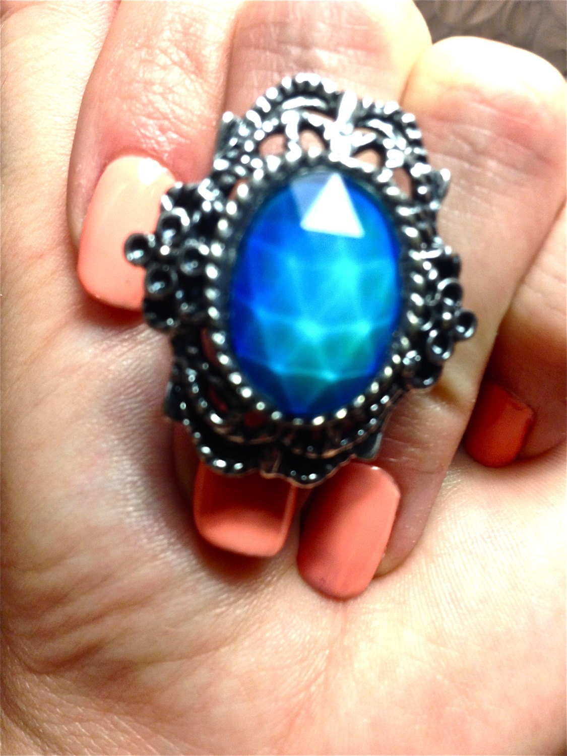 Mood Ring // Faceted Moon Stone Ring // Mood Ring Jewelry - Image 3