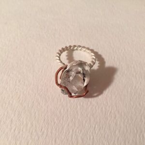 Herkimer diamond hand made sterling silver ring