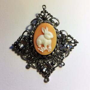 White Rabbit Brooch Pin Jewelry