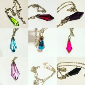 Crystal prism Necklace // Chandelier Necklace // Glass Necklace //  Colored Glass chandelier necklace