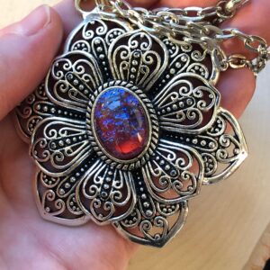 Dragon's Breath Necklace // Dragons breath mandala necklace // Fire opal Necklace