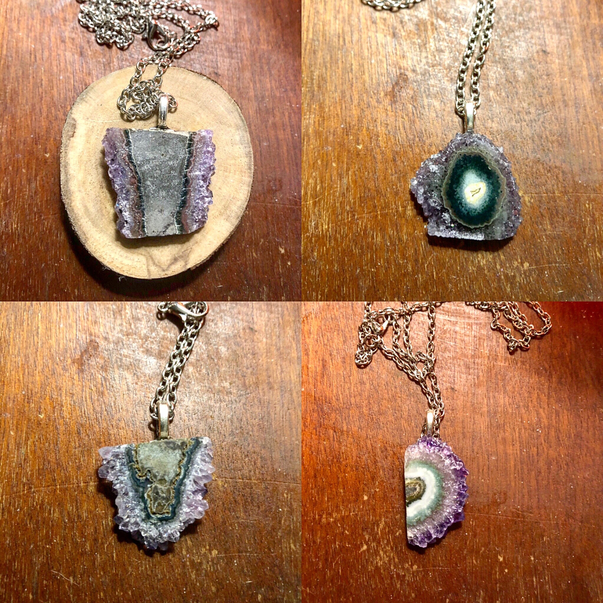 Agate slice necklaces you pick which one // geode slice pendants - Image 6