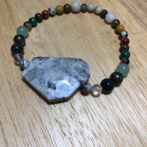 Statement piece Gemstone Bracelet // beaded crystal stretchy bracelet