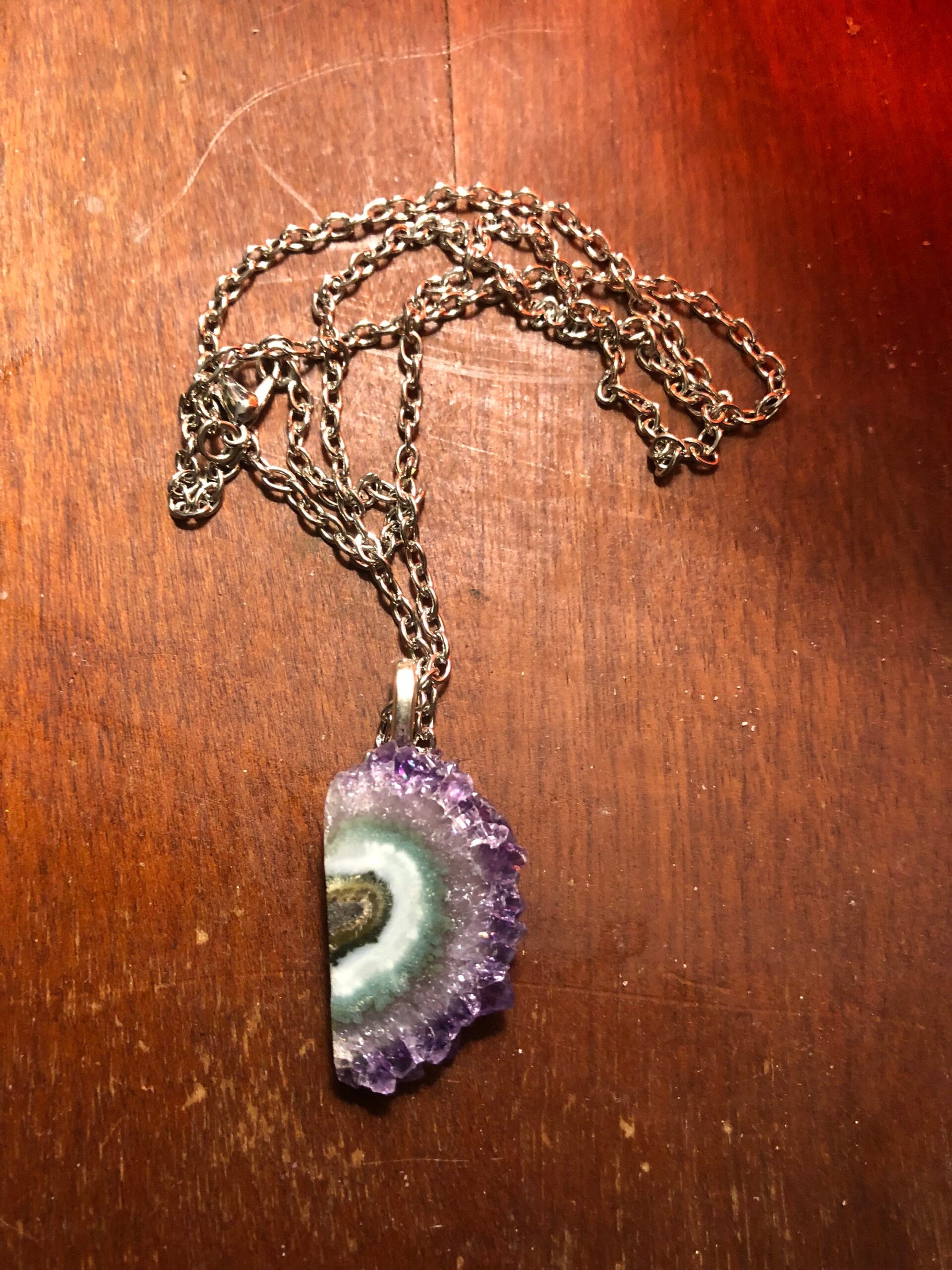 Agate slice necklaces you pick which one // geode slice pendants - Image 2