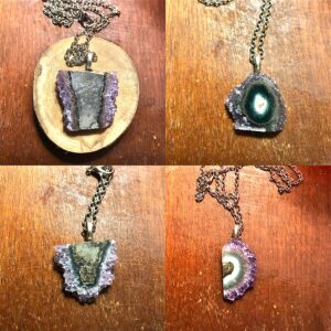 Agate slice necklaces you pick which one // geode slice pendants