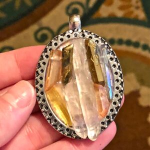 Crystal Cluster Pendant Necklace // raw crystals cluster pendant