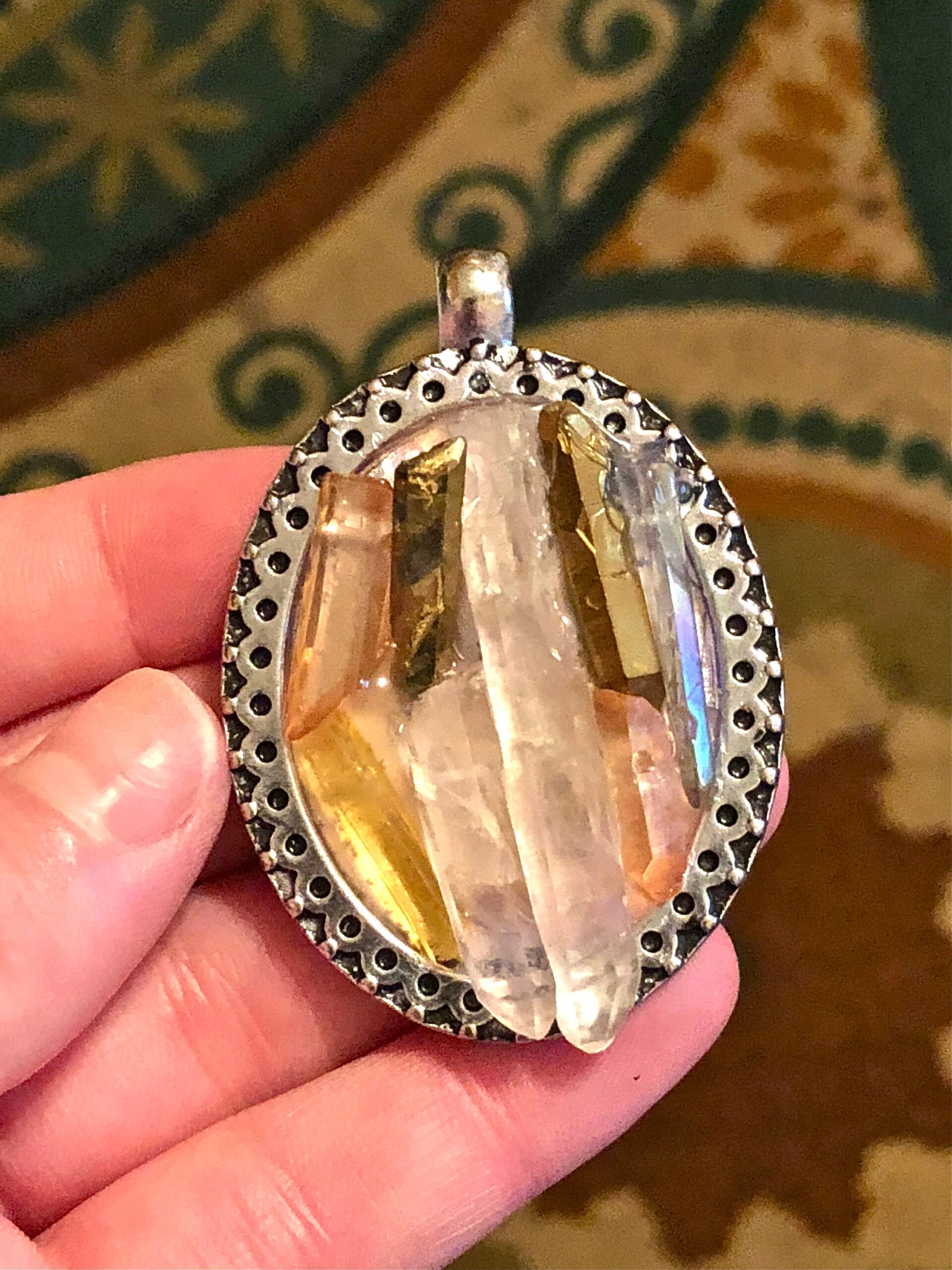 Crystal Cluster Pendant Necklace // raw crystals cluster pendant