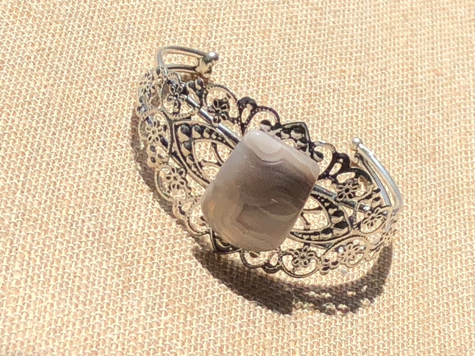 Botswana agate bracelet // Authentic gemstone cuff bracelet // agate cuff bracelets - Image 3