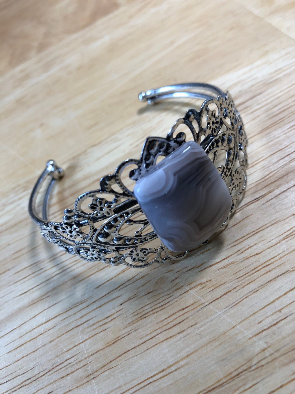 Botswana agate bracelet // Authentic gemstone cuff bracelet // agate cuff bracelets - Image 4