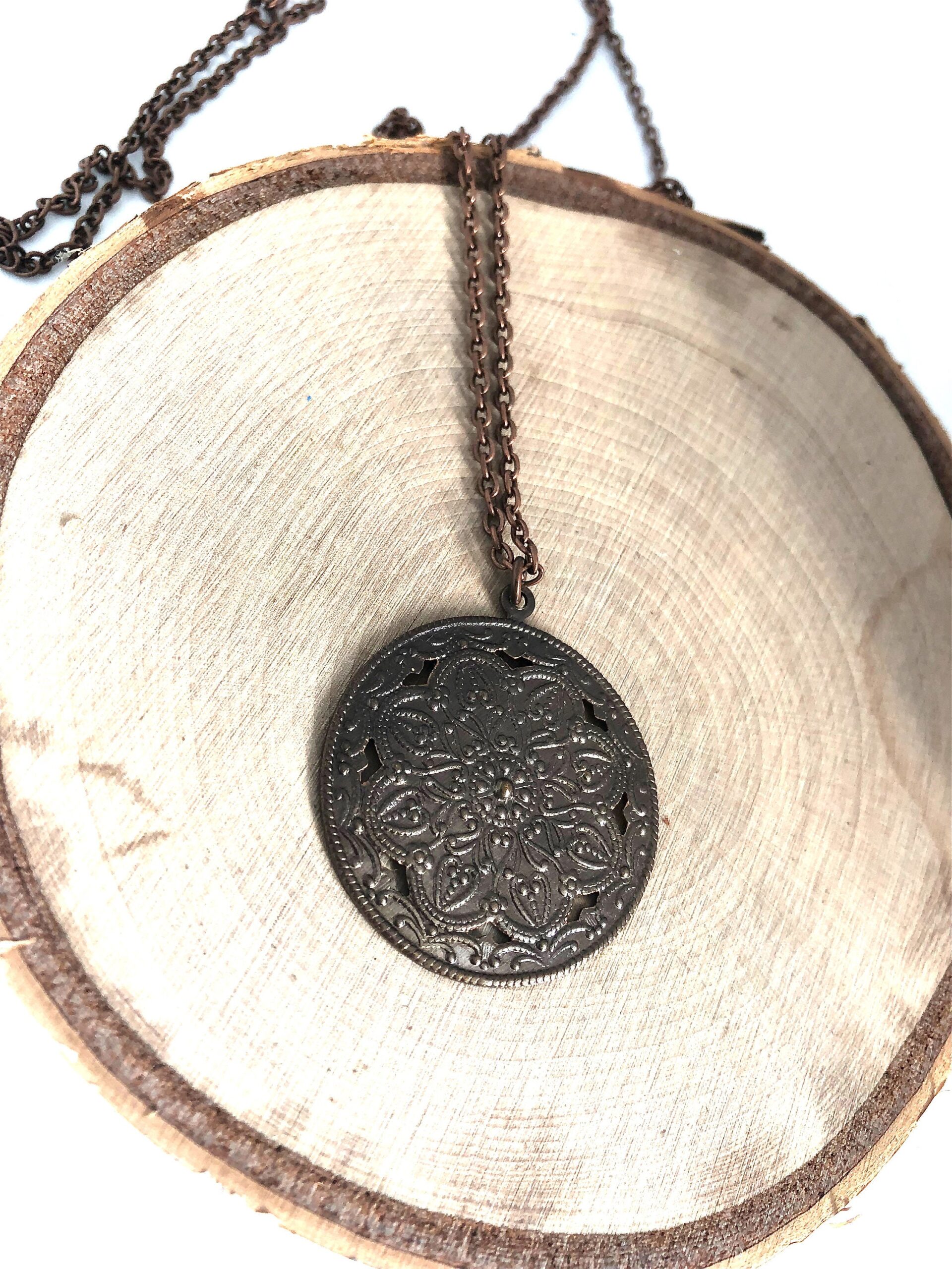 Bronze victorian filigree necklace - Image 4