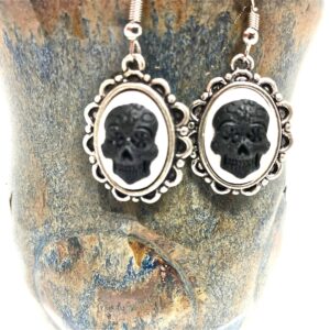 Lady skull Cameo dangle earrings