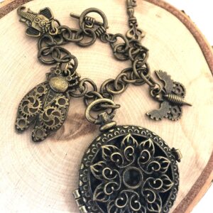 Bronze and brass charm bracelet