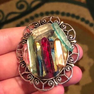 Crystal Cluster Pendant Necklace // raw crystals cluster pendant