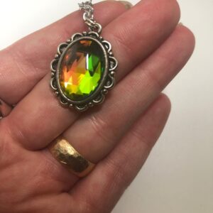 Vitrail Med Necklace // CZECH GLASS // 18x13mm // Vitrail Med // Faceted Cabochon