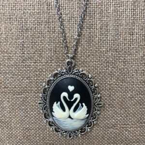 Swan cameo necklace