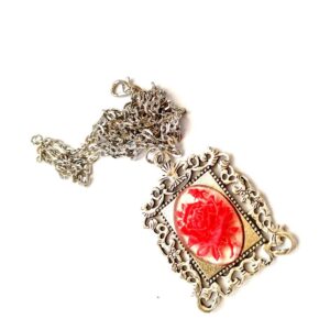 Rose cameo necklace