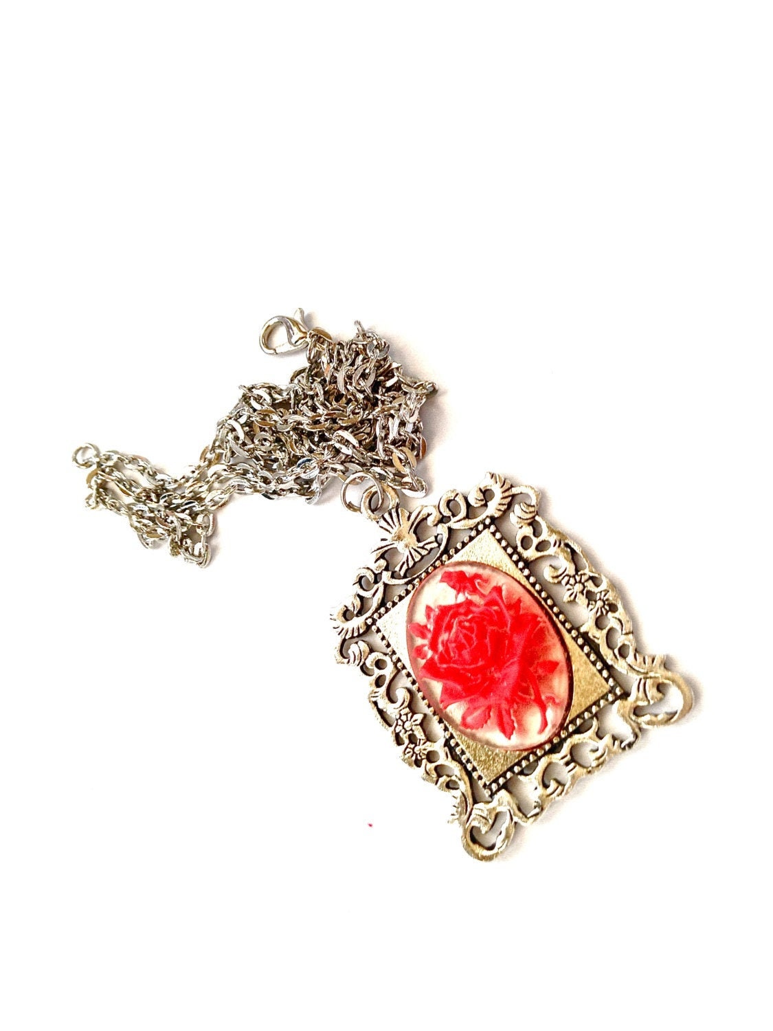Rose cameo necklace