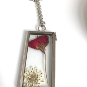 Shadow Box dried real flower Necklace
