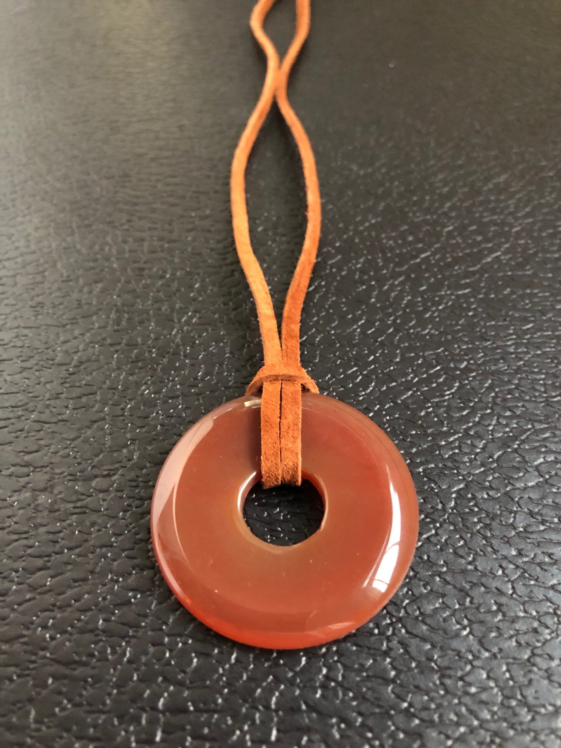 Carnelian donut gemstone necklace pi stone necklace - Image 5