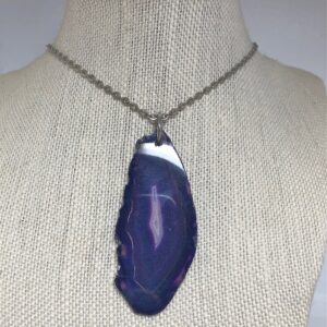 Purple Agate Slice Necklace