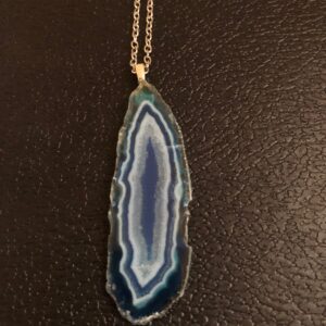 Blue Agate Slice Necklace