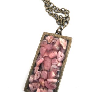 Rhodonite chip necklace