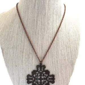 Copper victorian filigree necklace