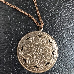 Bronze victorian filigree necklace