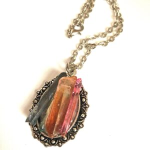Crystal Cluster Pendant Necklace // raw crystals cluster pendant