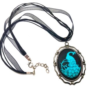 Peacock Cameo necklace