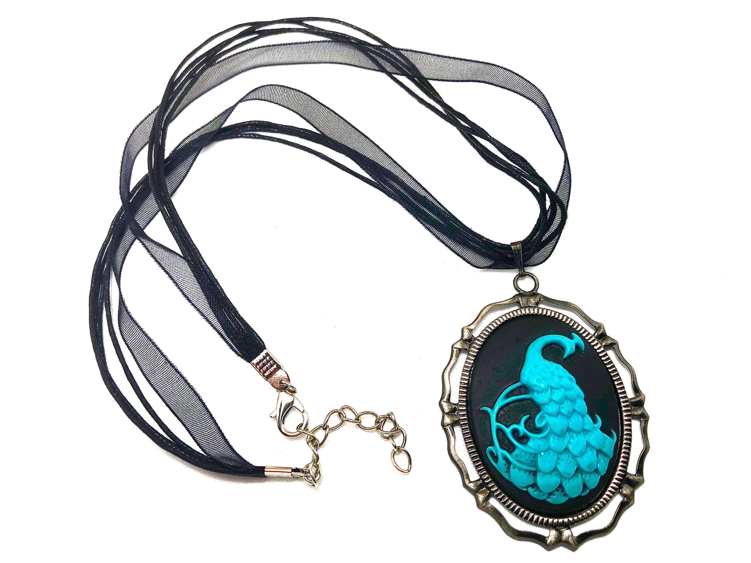 Peacock Cameo necklace