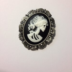 Steampunk cameo lady skeleton Brooch pIN