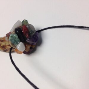 Real deer antler necklace // deer antler pendant with authentic gemstones on it