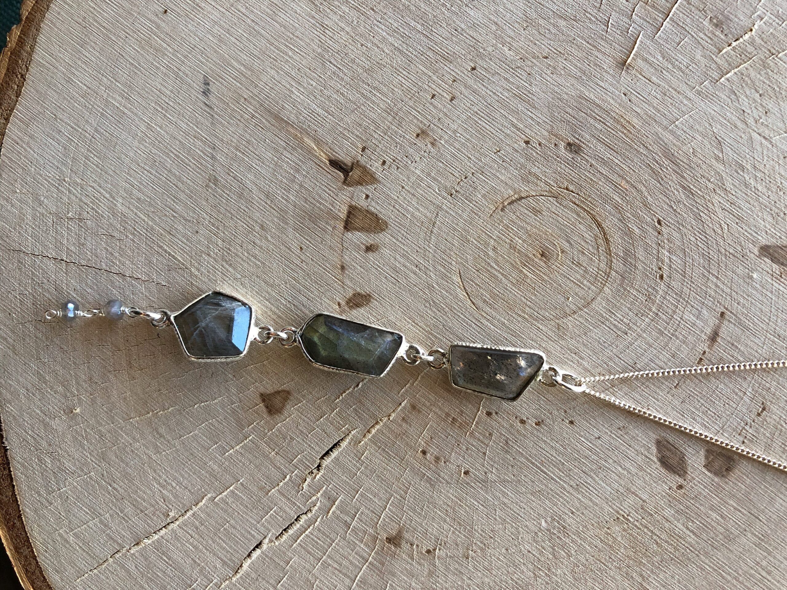 Labradorite sterling silver necklace // Labradorite Dangle necklace // Sterling Silver Necklace