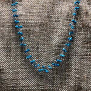 Turquoise rosary chain sterling silver necklace //  Turquoise necklace // Sterling Silver Necklace