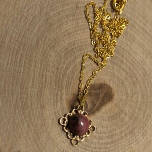 Rhodonite filigree necklace