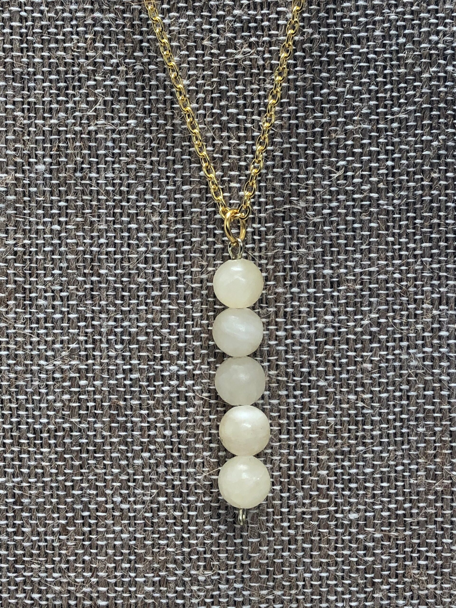8mm bead necklace // Semi precious bead drop necklace - Image 3